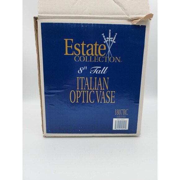 Estate Collection 8" Tall Italian Optic Vase Maritha Vase 1807RC - Picture 10 of 12